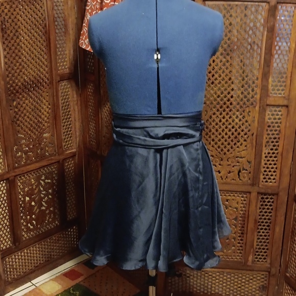 Free people blue satin mini skirt - Picture 2 of 3